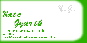 mate gyurik business card